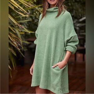 Free People FP Beach Cloud‎ Nine Mini Dress Green Large